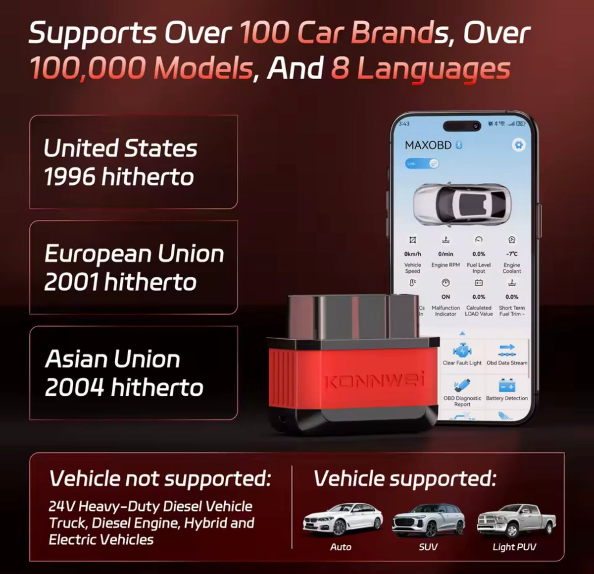 Scanner Diagnostic OBD2 Bluetooth – Lisez et Effacez vos Codes Erreur en 30 Secondes