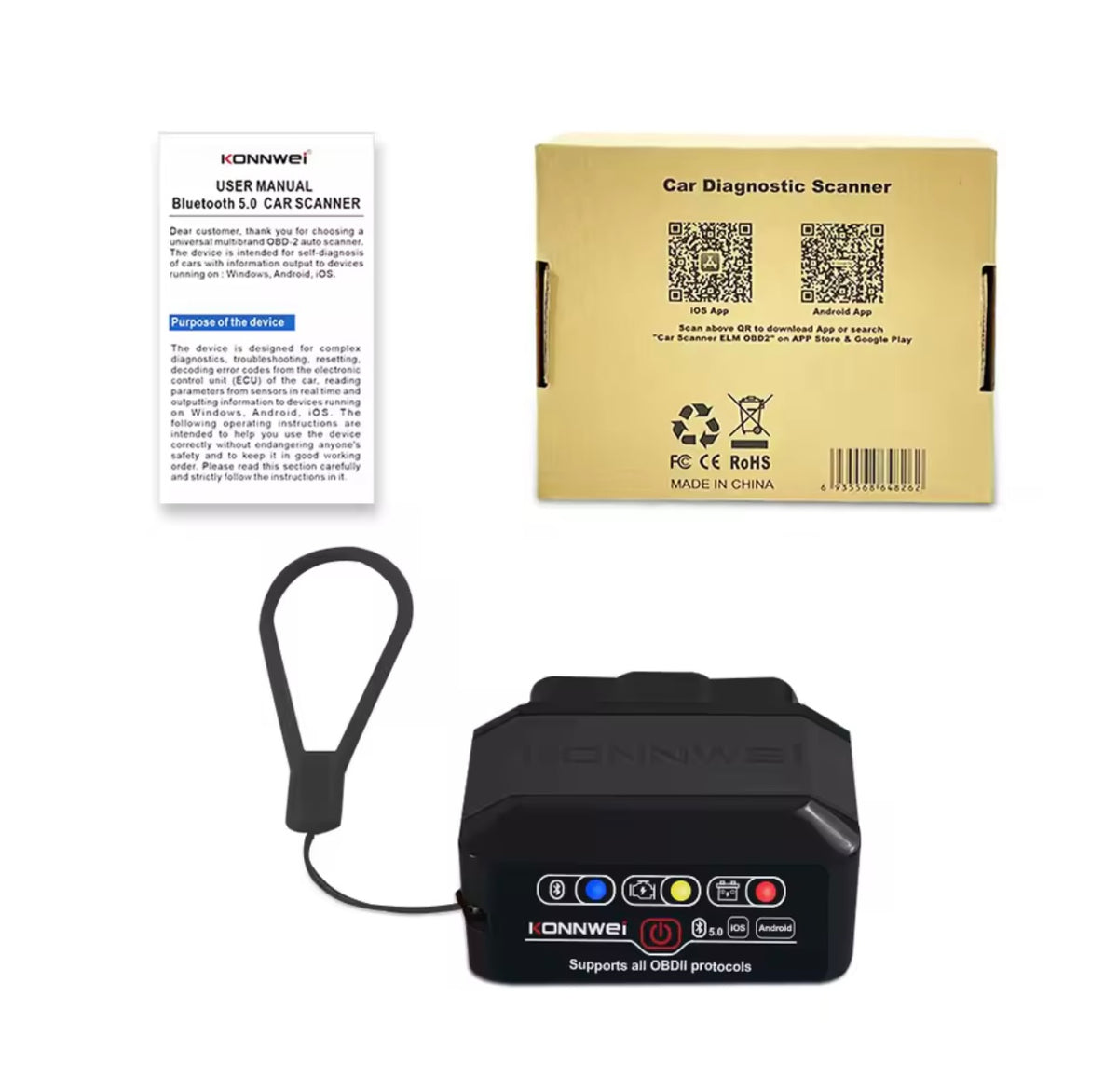 Scanner Diagnostic OBD2 Bluetooth – Lisez et Effacez vos Codes Erreur en 30 Secondes
